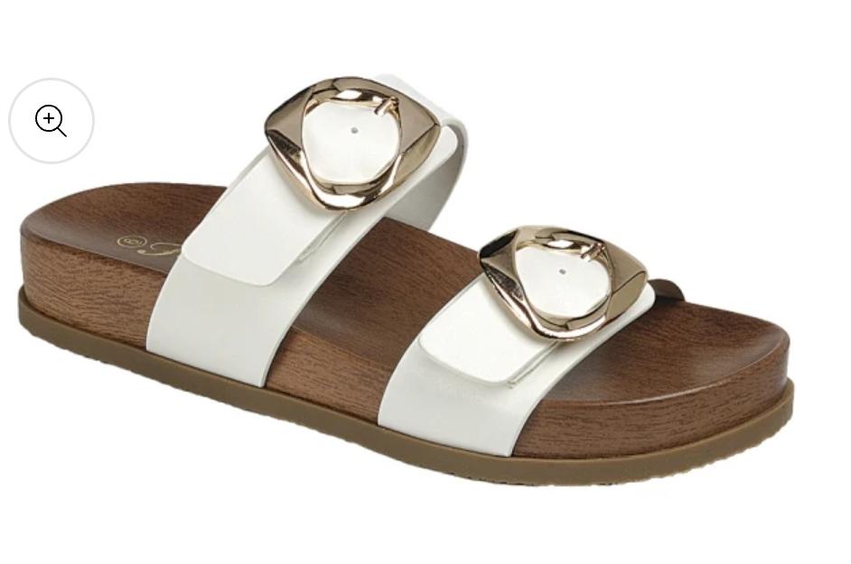 Sandalia Cómoda con Hebilla Dorada