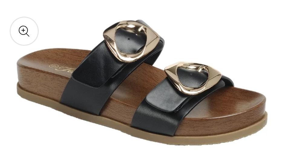Sandalia Cómoda con Hebilla Dorada